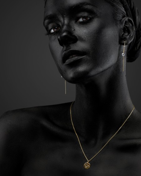 Ohrringe mit weißer Topaskette aus Gold | LECARRE