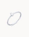 Anello in oro bianco con diamanti taglio baguette | LECARRE