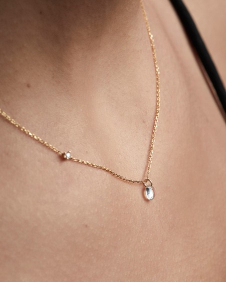 18-karätige Goldkette mit offenem Topas | LECARRE