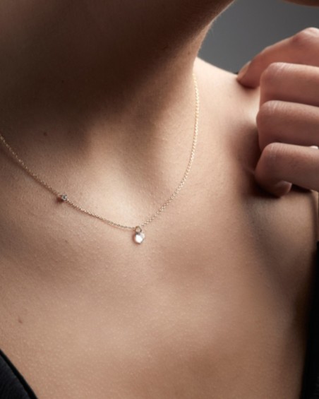 18-karätige Goldkette mit offenem Topas | LECARRE