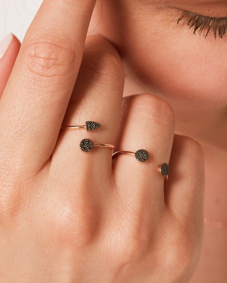 Torques Ring Roséguld Diamant Svart | LECARRE