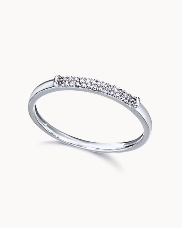 Weißgoldring mit Pavé-Diamanten | LECARRE