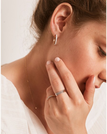 Ring med pavé-diamant i vitt guld | LECARRE