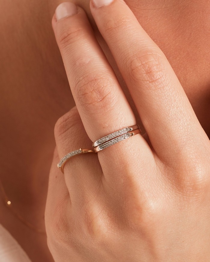 Ring med diamanter i roségull | LECARRE