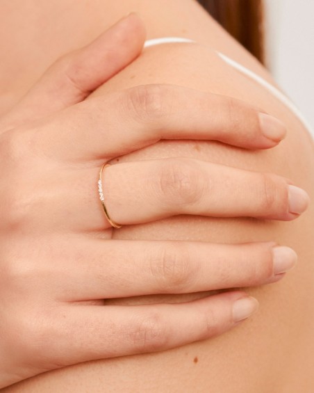 Ring mit 5 Diamanten in Gelbgold | LECARRE