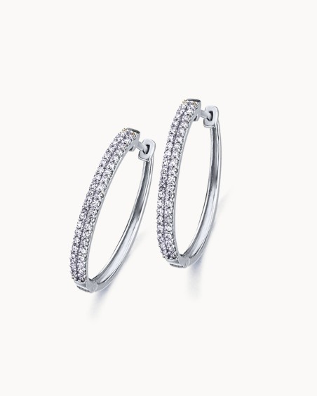 Oorbellen van witgoud met pavé diamanten | LECARRE