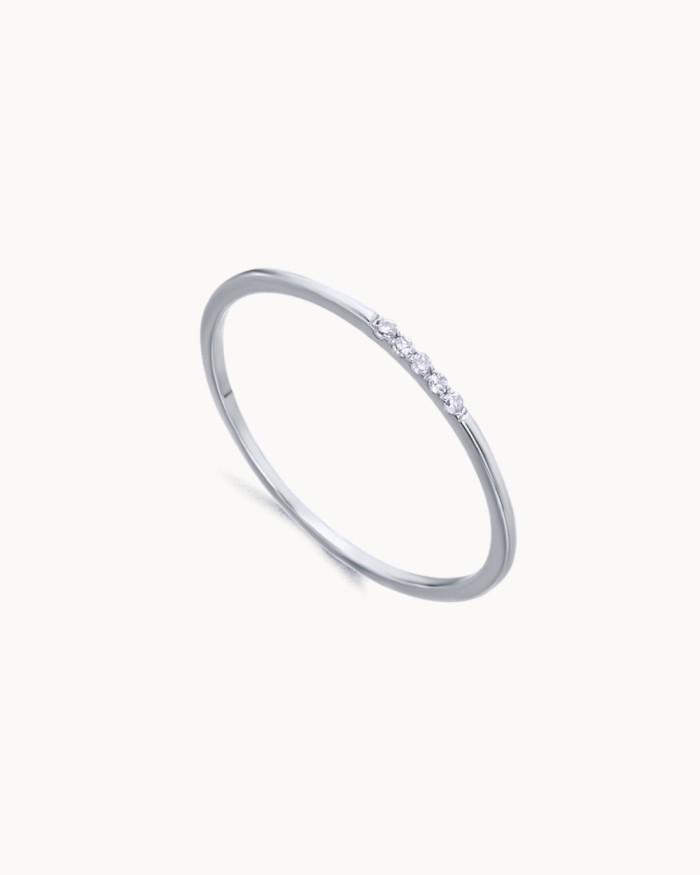 Ring met 5 diamanten in witgoud | LECARRE