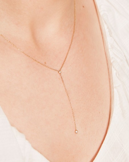 Gouden ketting met twee diamanten | LECARRE