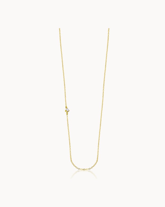 Gouden ketting met diamanten aan de zijkant | LECARRE