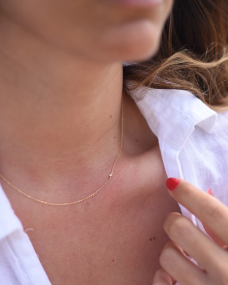 Seitliche Diamant-Goldkette | LECARRE