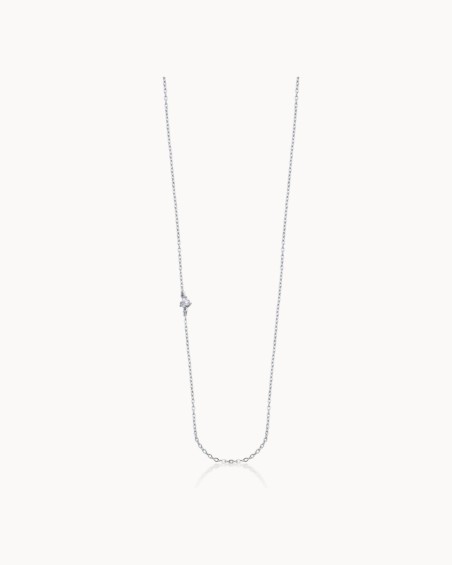 Catena in oro bianco con diamante laterale | LECARRE