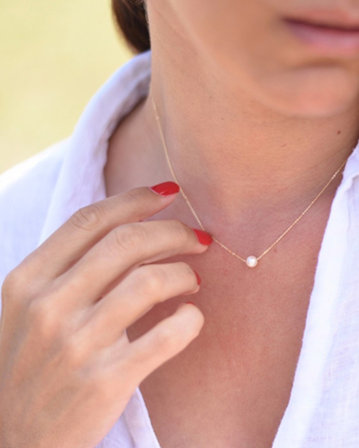 Gouden ketting met parel | LECARRE