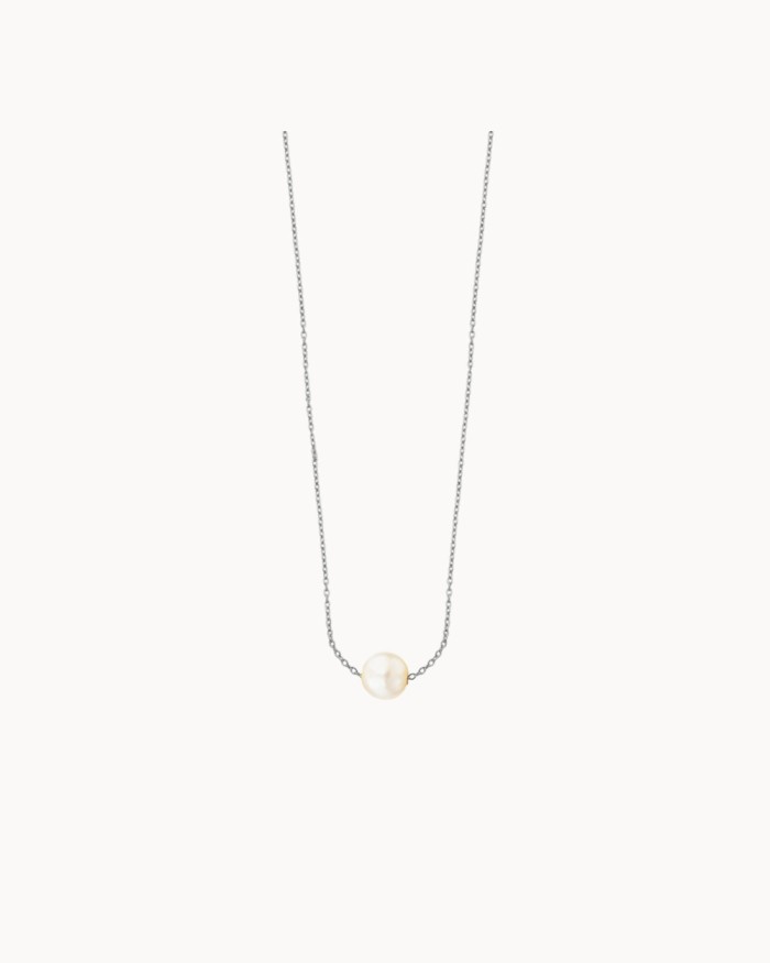 Weißgoldene Perlenkette | LECARRE