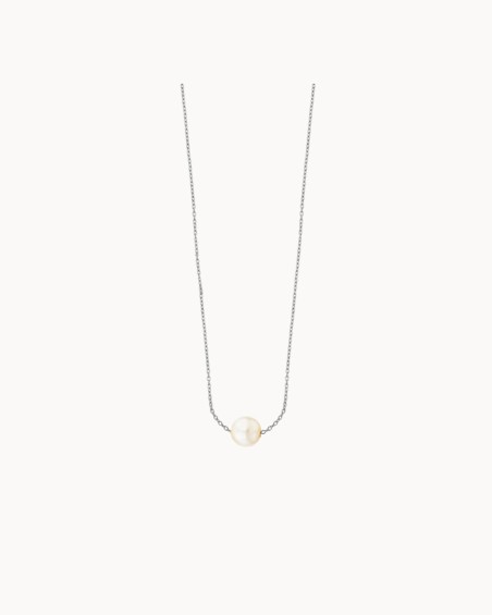 Weißgoldene Perlenkette | LECARRE