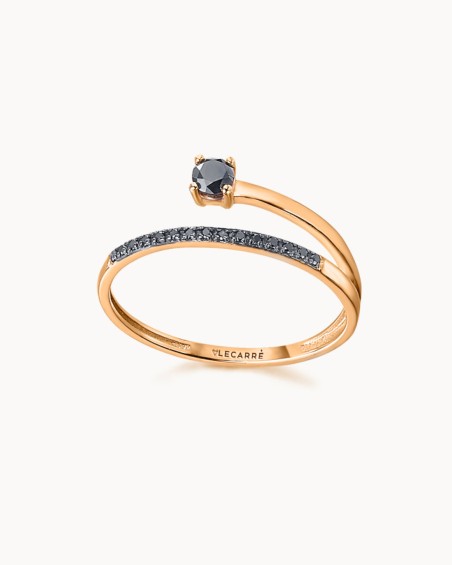 Nomad Ring aus Roségold mit schwarzen Diamanten | LECARRE
