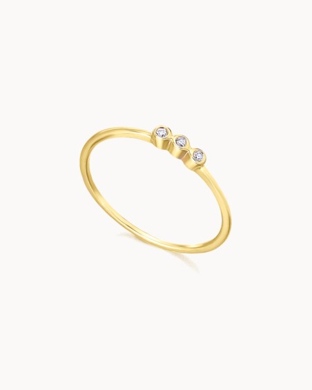 Ring mit 3 Diamanten in Gelbgold | LECARRE