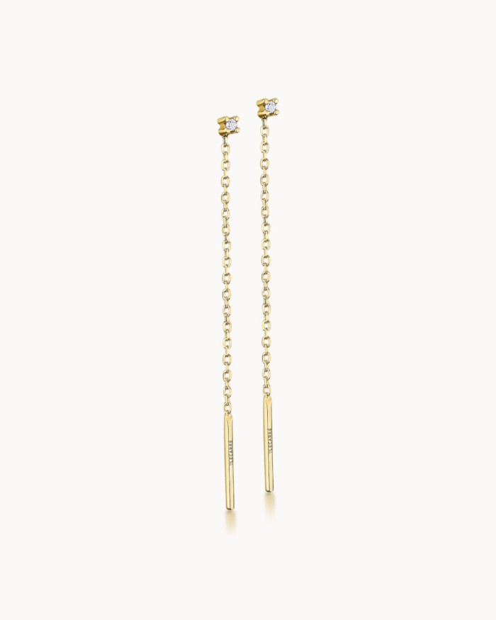 Nomad gouden kettingoorbellen met diamanten | LECARRE