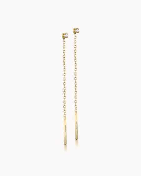Nomad gouden kettingoorbellen met diamanten | LECARRE