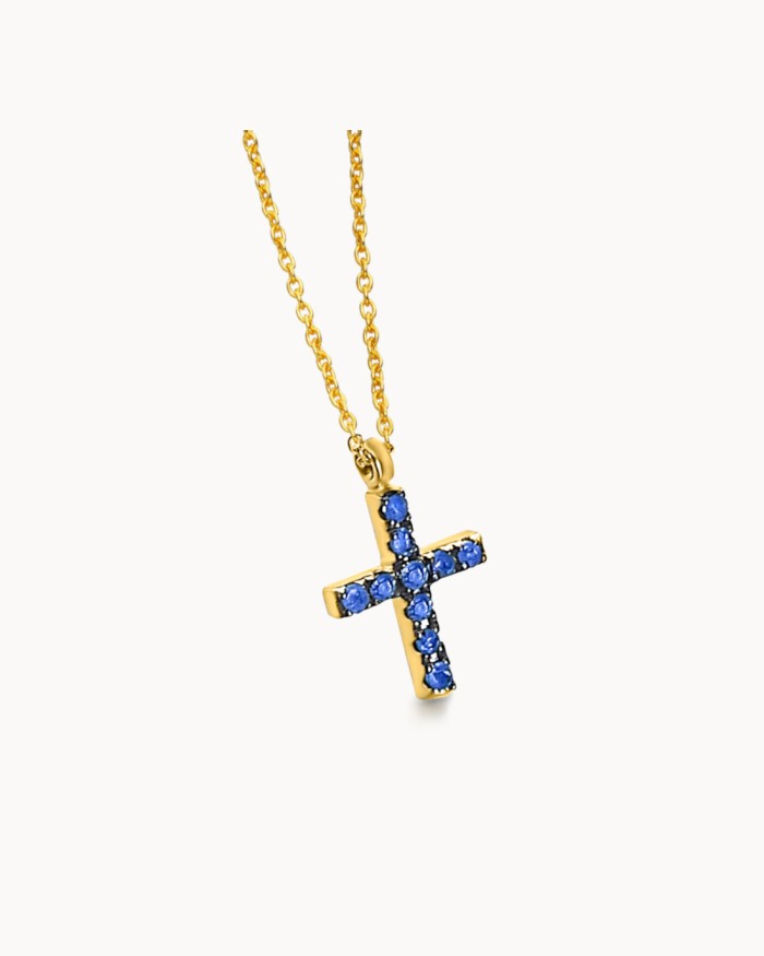 Gold & Saphir Kreuz | LECARRE