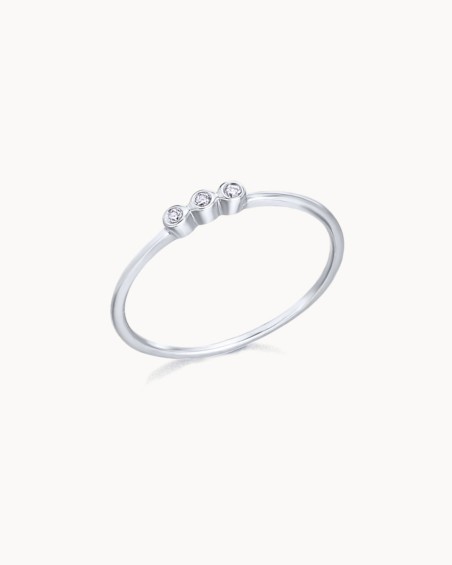 Ring met 3 diamanten in witgoud | LECARRE