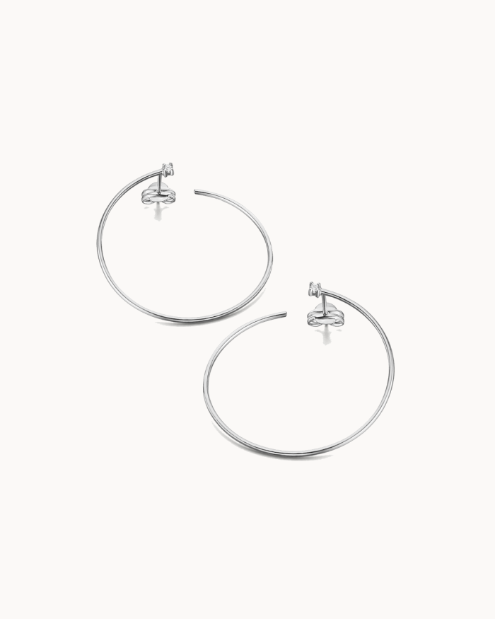 Cercei Nomad aur alb de 18k cu diamante | LECARRE