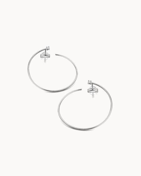 Cercei Nomad aur alb de 18k cu diamante | LECARRE