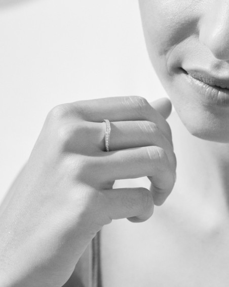 Witte gouden golfring met diamanten | LECARRE