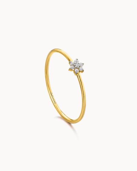Inel de aur cu mini rozetă și diamante | LECARRE