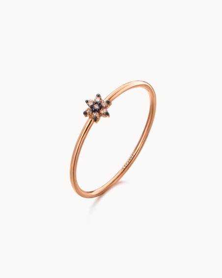 Mini Rose Gold Diamonds Rosette Ring | LECARRE