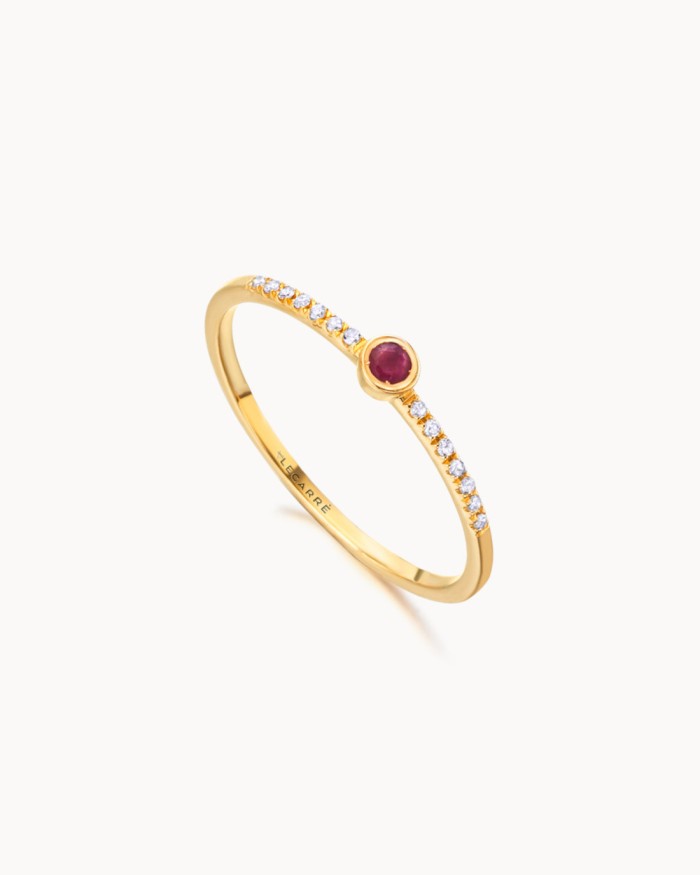Wilde gouden ring met robijnen en diamanten | LECARRE