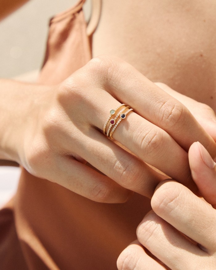 Inel din aur sălbatic cu safire și diamant | LECARRE