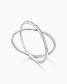 Bague croix en or blanc et diamants | LECARRE