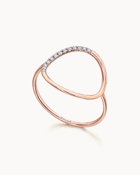 Ring med diamanter i roséguld | LECARRE