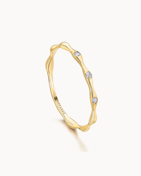 Bambu-guld- och diamantring | LECARRE