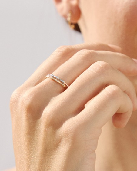 Bambu-guld- och diamantring | LECARRE