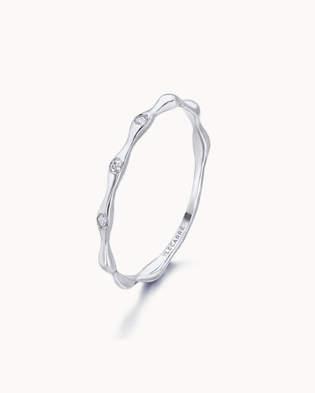 Bambusring aus Weißgold und Diamanten | LECARRE