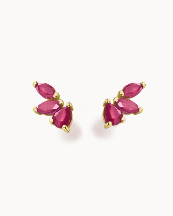 Boucles d'oreilles Wild en or et rubis | LECARRE