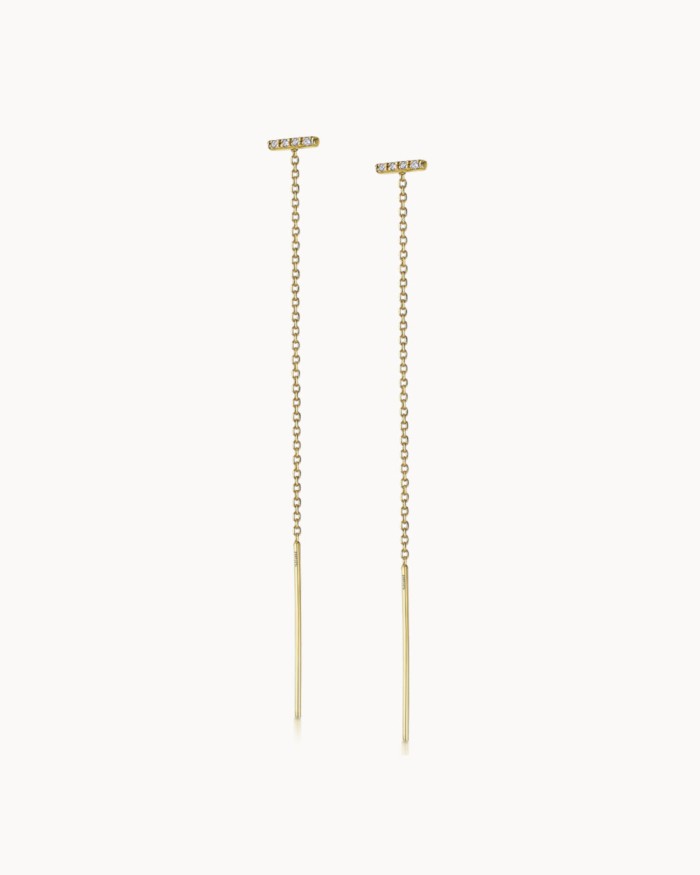 Diamantohrringe mit Goldkette | LECARRE