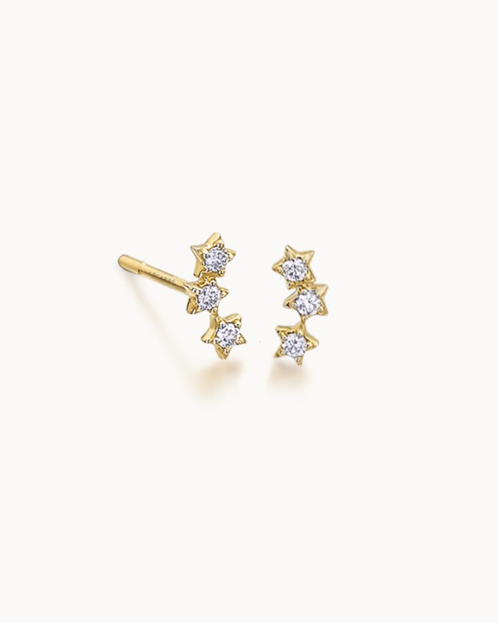 Goldener Stern-Diamant-Ohrclip | LECARRE