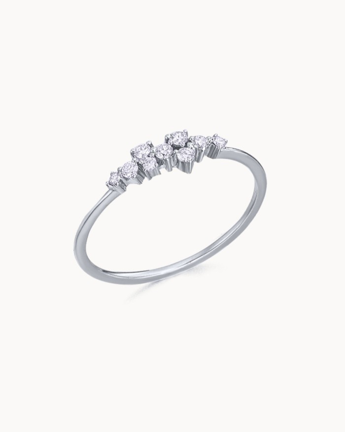 Witte gouden diamanten cascade ring | LECARRE