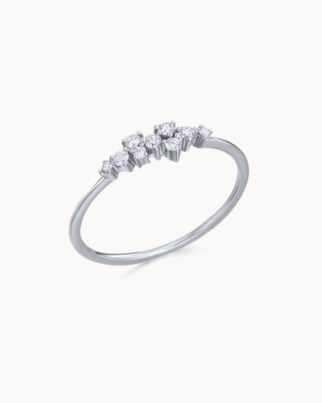 Witte gouden diamanten cascade ring | LECARRE