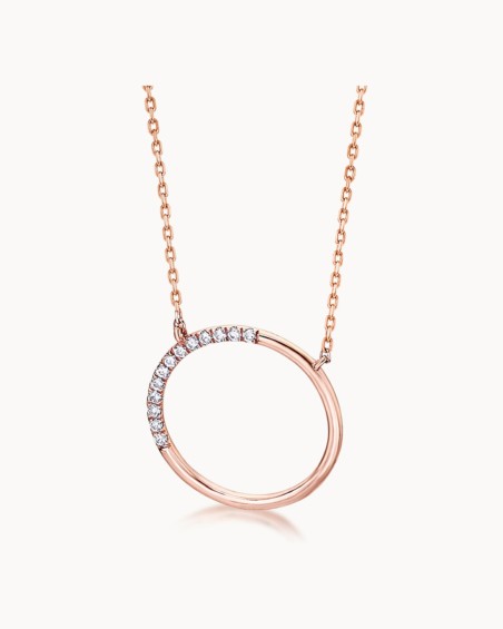 Roséguldcirkelhänge med diamanter | LECARRE