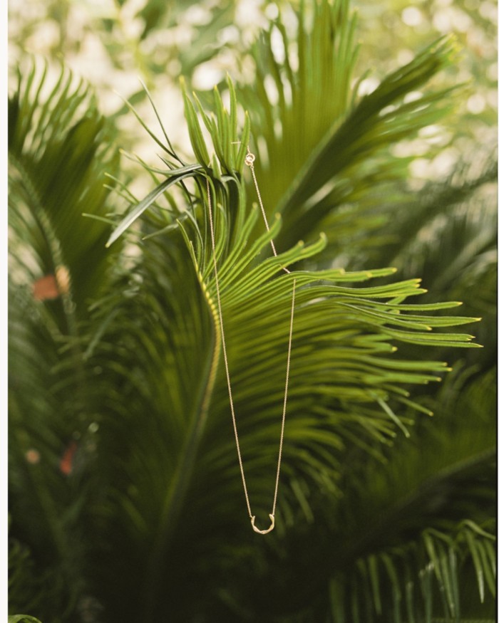 Bamboe hanger in goud en diamanten | LECARRE