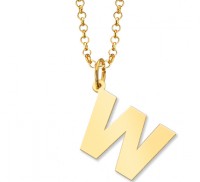 Letra W + Cadena Gold